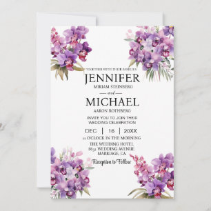 Invitaciones a la boda de Orquídeas Púrpura
