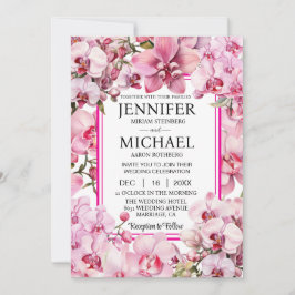 Invitaciones a la boda de orquídeas rosadas