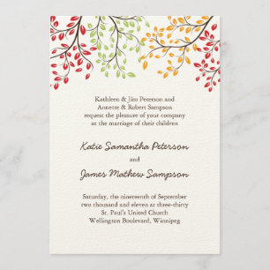 Invitaciones a la boda de otoño