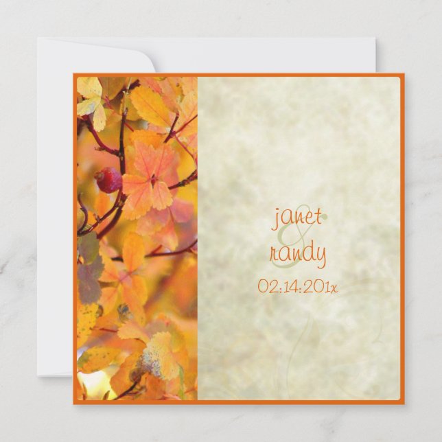 Invitaciones a la boda de otoño (Anverso)