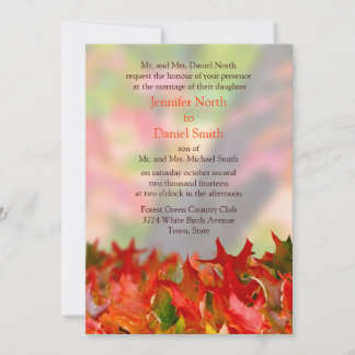 Invitaciones a la boda de otoño de un Personalizad