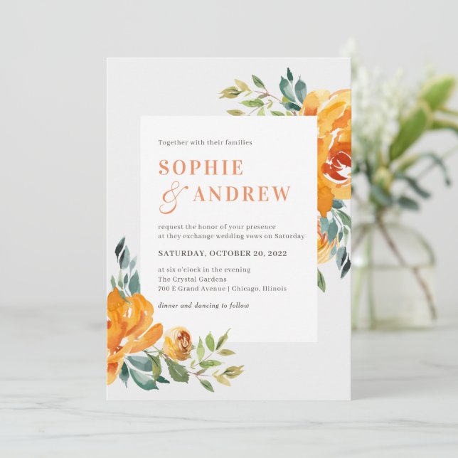 Invitaciones a la boda de otoño en la salida de lu (Anverso de pie)