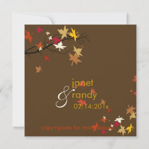 Invitaciones a la boda de otoño/hojas de arce