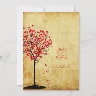 Invitaciones a la boda de otoño/hojas de arce roja
