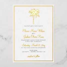 Invitaciones a la boda de Palm Tree Tropical Gold