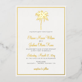 Invitaciones a la boda de Palm Tree Tropical Gold