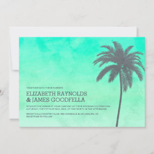 Invitaciones a la boda de palmeras modernas