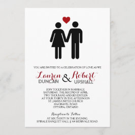 Invitaciones a la boda de pareja moderna