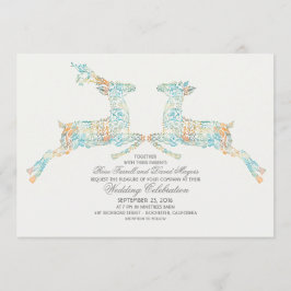 Invitaciones a la boda de parejas de venados de Wo