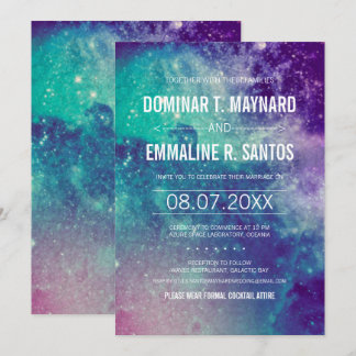 Invitaciones a la boda de Pastel Galaxy