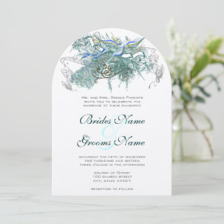 Invitaciones a la boda de pavo real