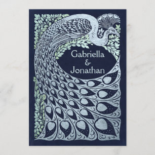 Invitaciones a la boda de pavo real