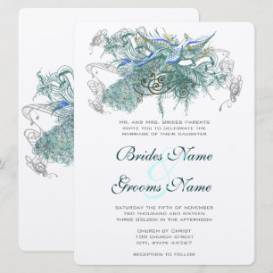 Invitaciones a la boda de pavo real