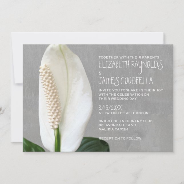 Invitaciones a la boda de Peace Lily (Anverso)