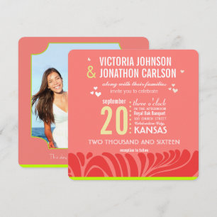 Invitaciones a la boda de Peach, Lime y Berry Art 