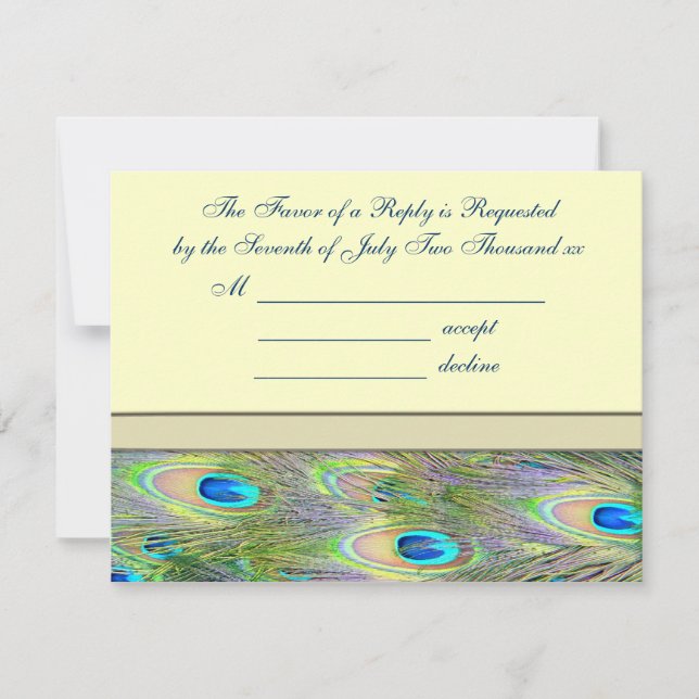 Invitaciones a la Boda de Peacock Gold (Anverso)