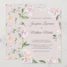 Invitaciones a la boda de Peony Floral Mauve
