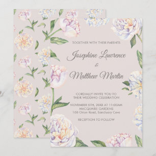 Invitaciones a la boda de Peony Floral Mauve