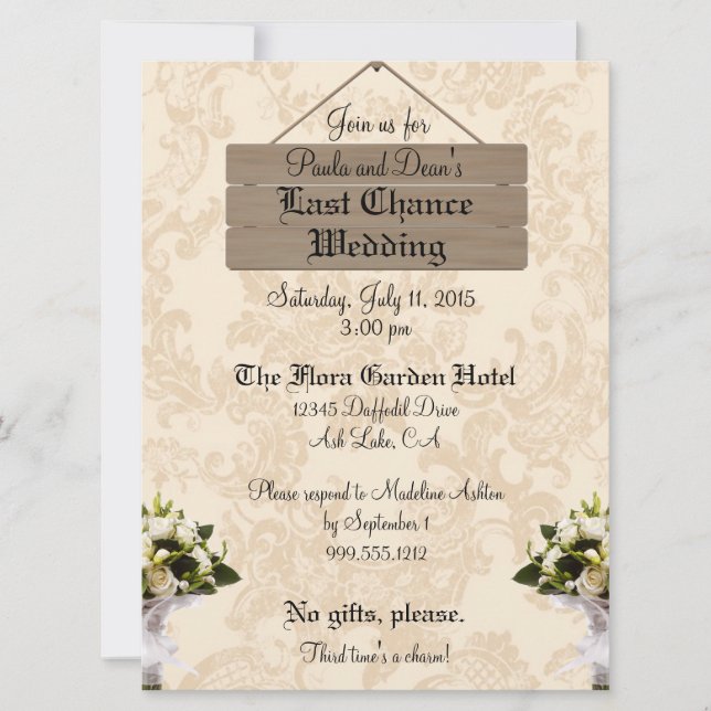 Invitaciones a la boda de personalizado de última  (Anverso)