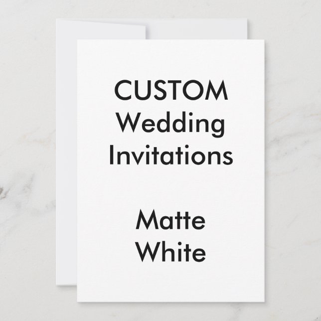 Invitaciones a la boda de personalizado MATTE WHIT (Anverso)