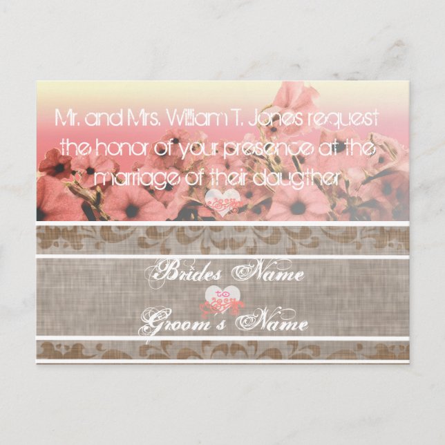 Invitaciones a la boda de Petunia (Anverso)