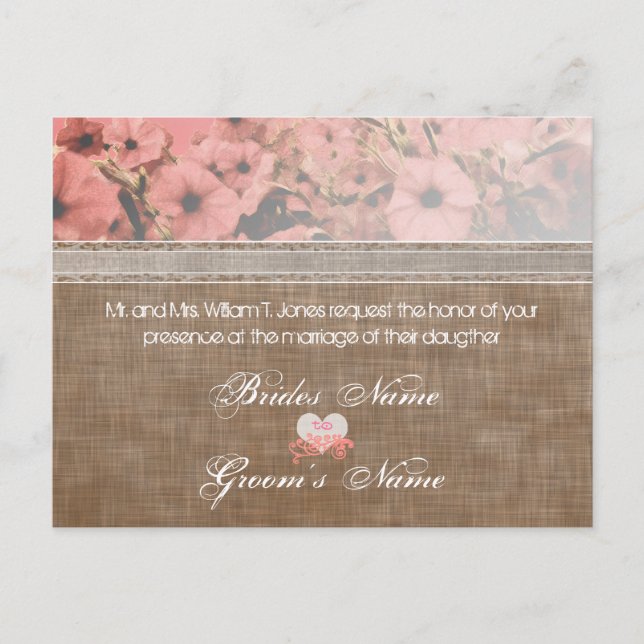 Invitaciones a la boda de Petunia (Anverso)