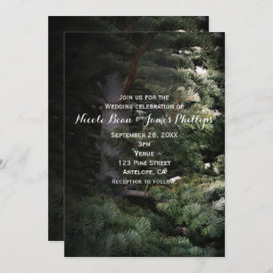 Invitaciones a la boda de Pine Tree Rustic Forest 
