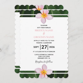 Invitaciones a la boda de Pink Frangipani Plumeria