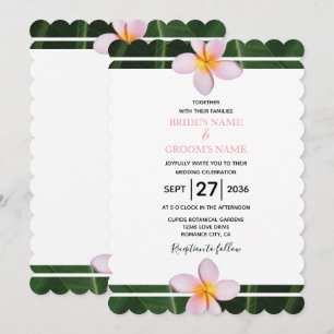 Invitaciones a la boda de Pink Frangipani Plumeria
