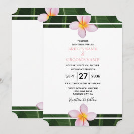 Invitaciones a la boda de Pink Frangipani Plumeria