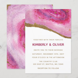 Invitaciones a la boda de Pink Gilt Agate