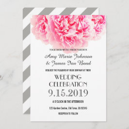 Invitaciones a la boda de Pink Gray Peony