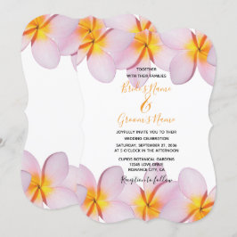 Invitaciones a la boda de Pink Plumeria Frangipani