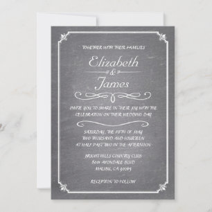 Invitaciones a la boda de pizarra blanca
