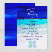 Invitaciones a la Boda de Playa Azul de caballitos