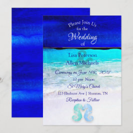 Invitaciones a la Boda de Playa Azul de caballitos