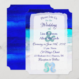 Invitaciones a la Boda de Playa Azul de caballitos