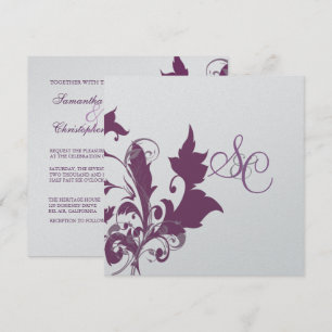 Invitaciones a la boda de Plum swirls