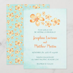 Invitaciones a la boda de Plumeria en la Isla