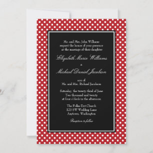 Invitaciones a la boda de Punto de Polka Blanco Ro