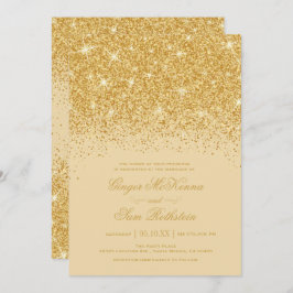 Invitaciones a la boda de Purpurinas de oro