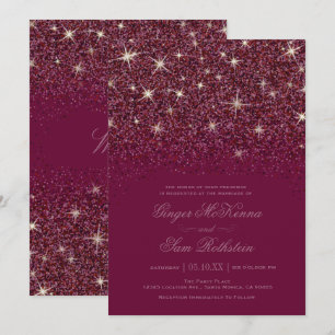 Invitaciones a la boda de Purpurinas de Ruby espum