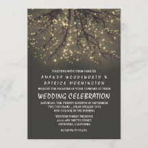 Invitaciones a la boda de ramas de árbol con luz R