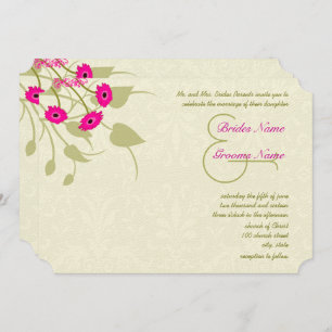 Invitaciones a la boda de Raspberry Gerber Damask