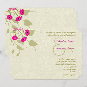 Invitaciones a la boda de Raspberry Gerber Damask