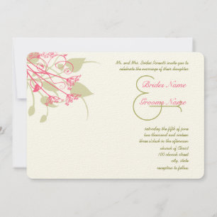 Invitaciones a la boda de Raspberry Gerber Damask