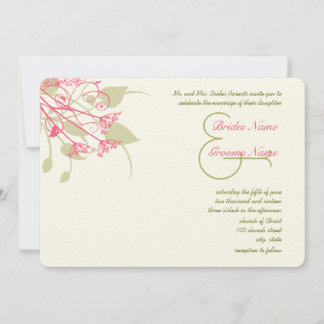 Invitaciones a la boda de Raspberry Gerber Damask