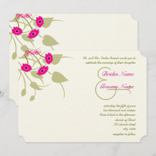 Invitaciones a la boda de Raspberry Gerber Damask
