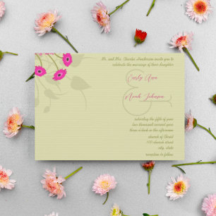 Invitaciones a la boda de Raspberry Lime Gerbers