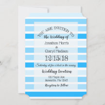 Invitaciones a la boda de rayas azules